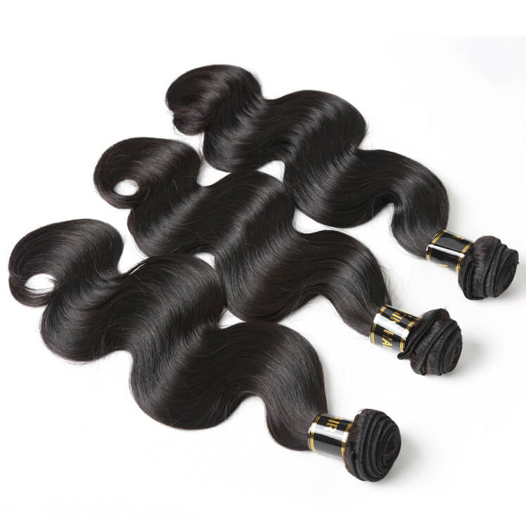 set of three virgin body wave hair bundles - 100% mink hair