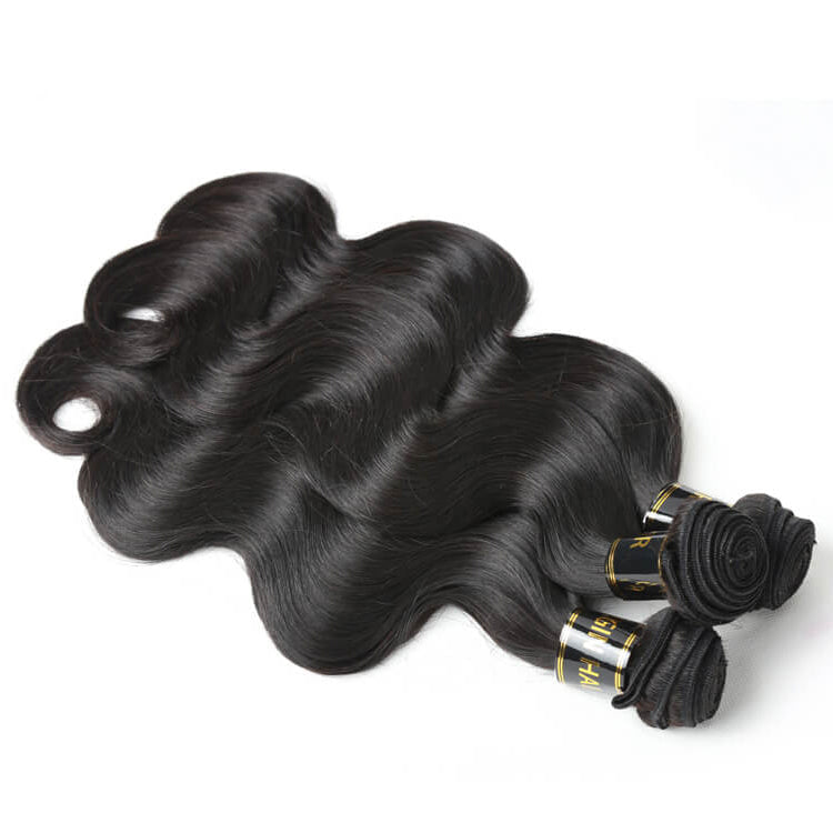 set of three virgin body wave hair bundles - 100% mink hair