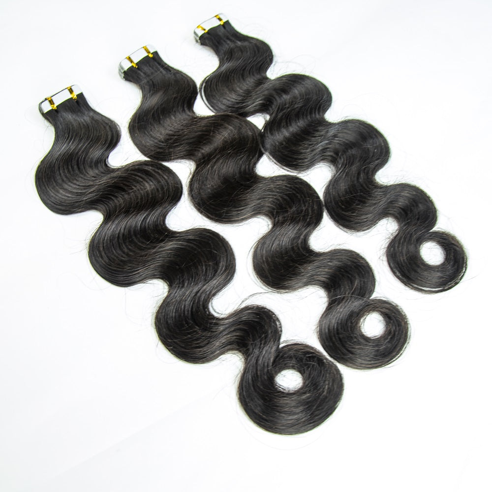 Body Wave Human Hair PU Tape In Virgin Human Hair Extensions
