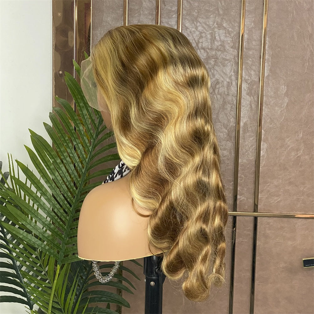 30/613 Blonde Highlight Wig Body Wave Human Hair Wig 13x4 Lace Front Wig