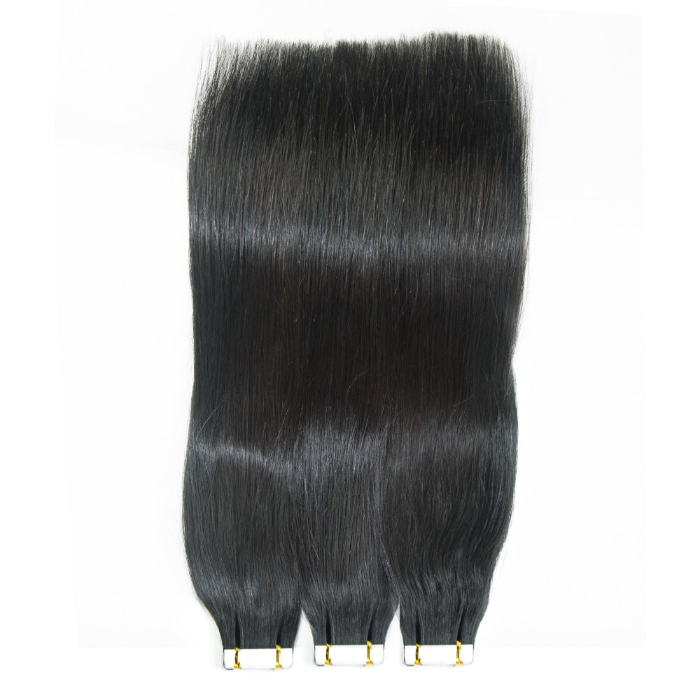 Tape In Hair Extensions 100% Mink Virgin Straight Human Hair Tape Ins Hair Extensions