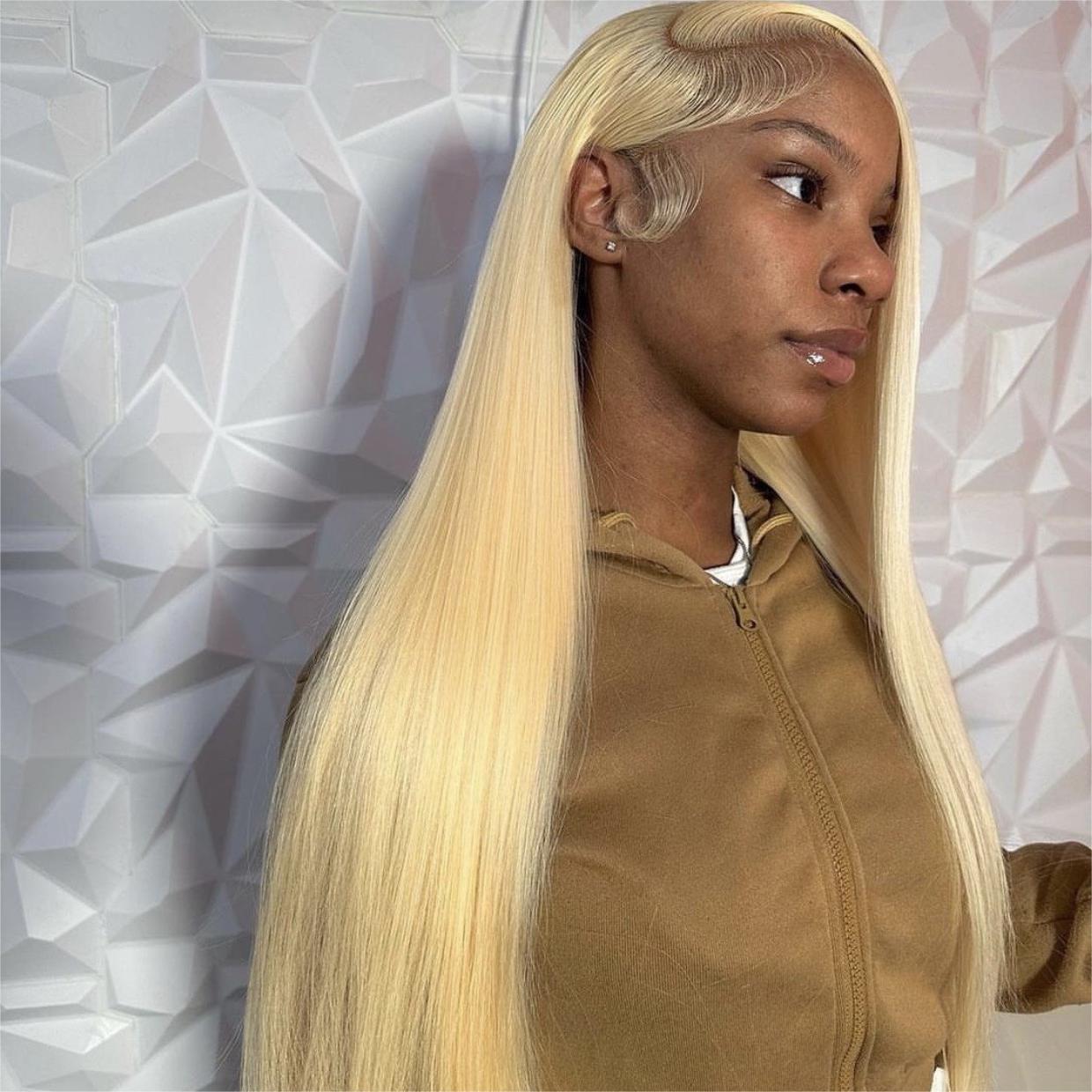 613 Blonde Lace Front Wig Straight Blonde Wig 13x4 Lace Frontal Wig 613 Human Hair Wig