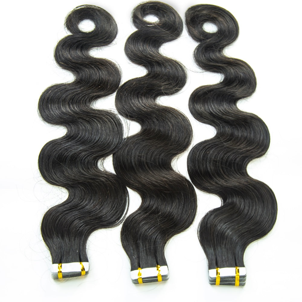 Body Wave Human Hair PU Tape In Virgin Human Hair Extensions