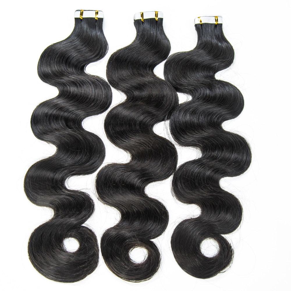 Body Wave Human Hair PU Tape In Virgin Human Hair Extensions