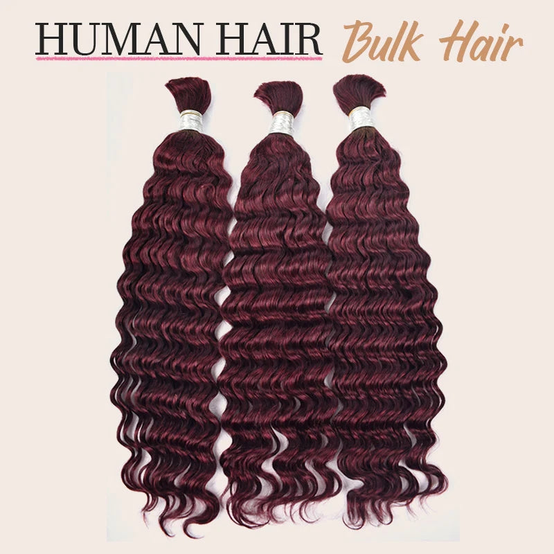 99J Deep Wave Bulk Hair For Boho Styles Braiding