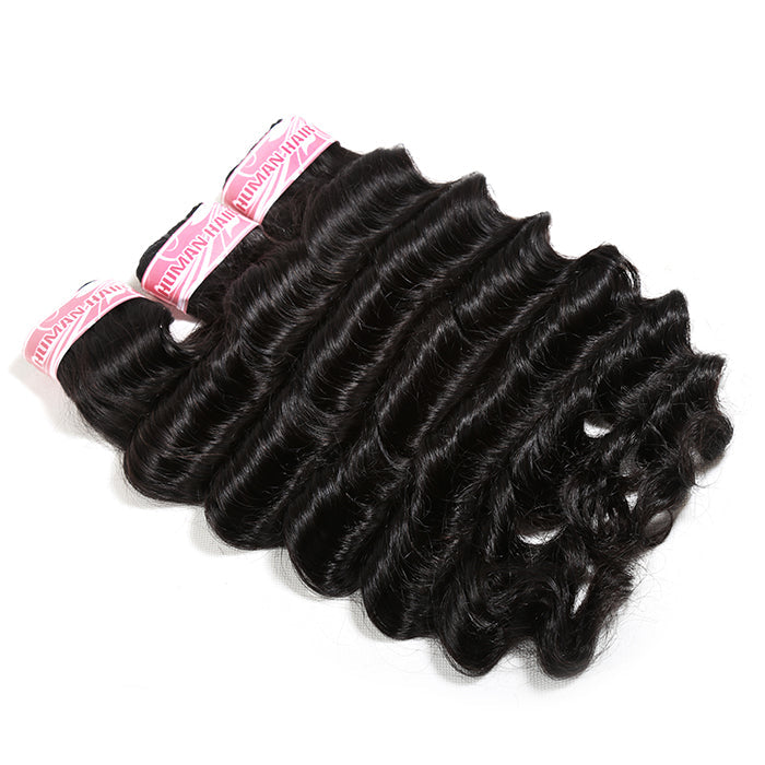 9A Hot Selling 3PCS Loose Deep Human Hair Bundles