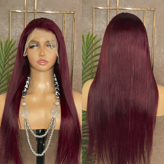 99J Wig Human Hair Wig 13x4 Lace Front Wig Straight Lace Frontal Wig