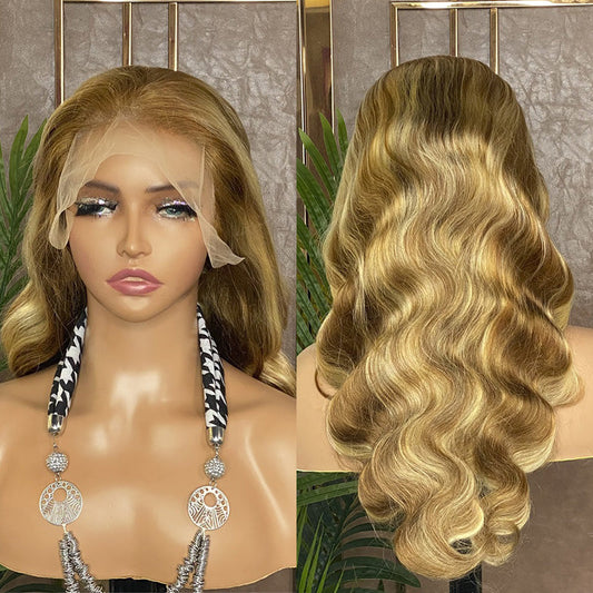 30/613 Blonde Highlight Wig Body Wave Human Hair Wig 13x4 Lace Front Wig
