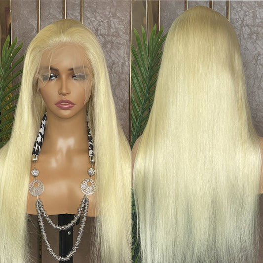 613 Blonde Lace Front Wig Straight Blonde Wig 13x4 Lace Frontal Wig 613 Human Hair Wig