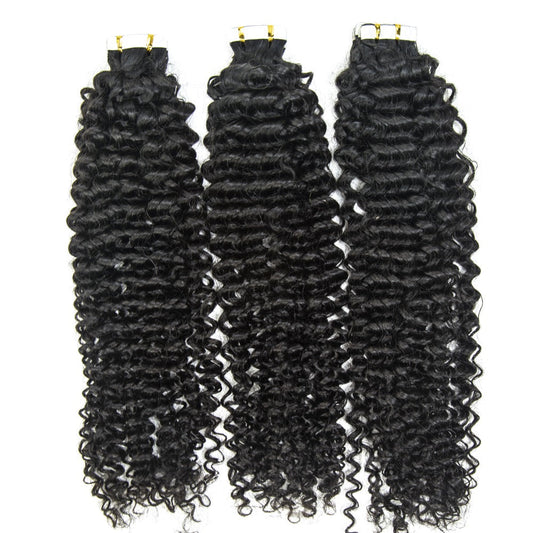 Curly Tape In 100% Virgin Human Hair Tape Ins Hair Extensions