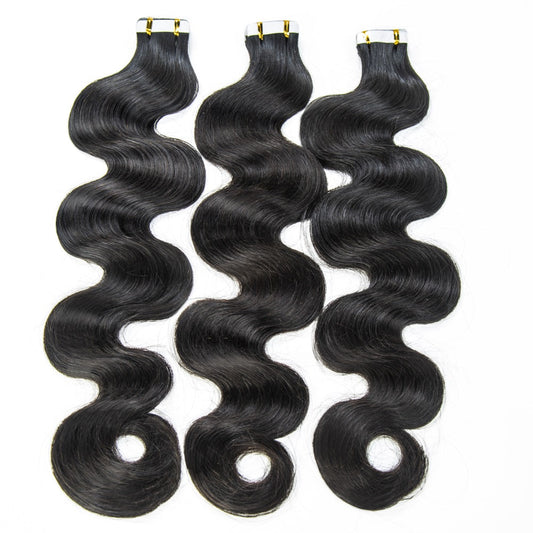 Body Wave Human Hair PU Tape In Virgin Human Hair Extensions