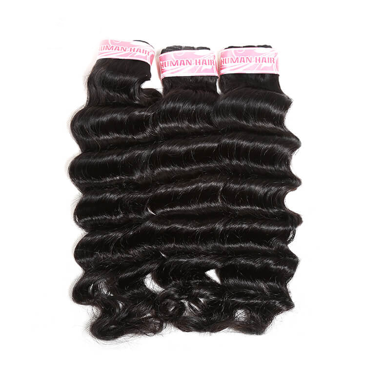 9A Hot Selling 3PCS Loose Deep Human Hair Bundles